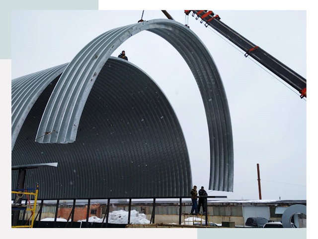 Полукруглые ангары в Сасове